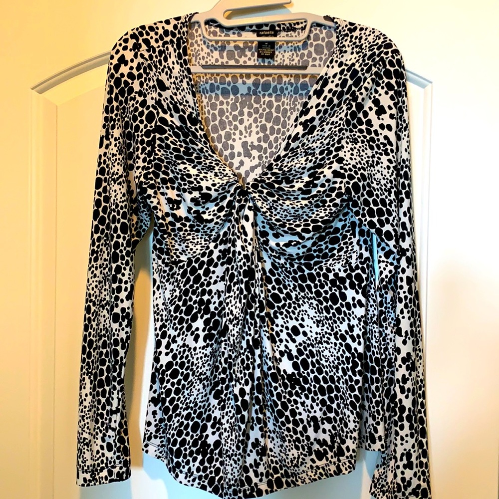 Black and white polyester spandex top